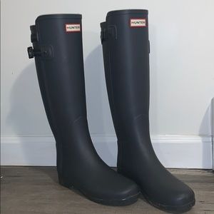 Hunter Grey/Blue Rainboots